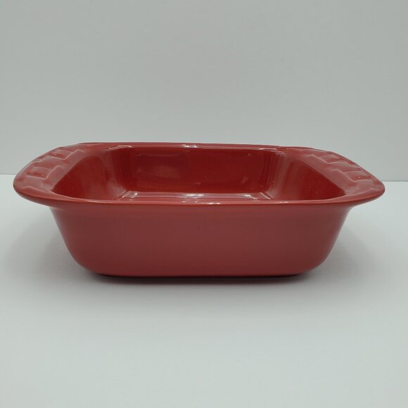 Longaberger Woven Traditions Tomato Red Baking Dish Red Square Casserole Baker - Picture 4 of 9